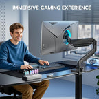 ARES WING Single Monitor Arm, Heavy Duty Adjustable Monitor Arm - Image 9