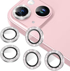 AGVEE 3+3 6 Pack for iPhone 15/15 Plus Camera Lens Protector, Bling Diamond & by AGVEE
