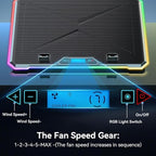Gaming Laptop Cooler with 13 Ultra Quiet Fans, LCD Screen and Multi Color RGB - Image 3