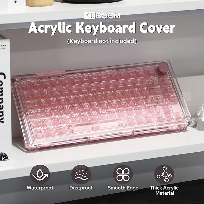 KiiBoom Premium Acrylic Transparent Keyboard Dust Cover, Waterproof, Anti-Cat - Image 2