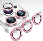 AGVEE 3+3 6 Pack for iPhone 14 Pro/Pro Max, Bling Diamond & Glitter Metal Ring by AGVEE