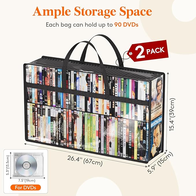 Lifewit DVD Storage Bags, Media Holder - Image 2