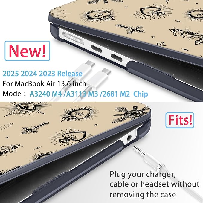 Mektron for 2025 M4 MacBook Air 13.6 Inch A3240 Case Fits 2023 A2681 M2 2024 - Image 3