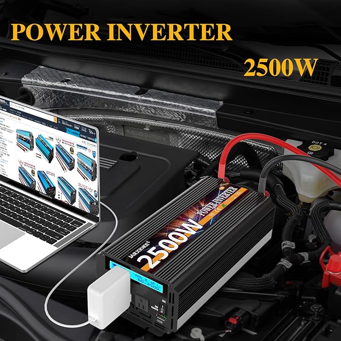 2500W Power Inverter 12V DC to AC 110V/120V 5000W Converter 3 sockets car - Image 3