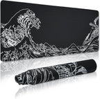 Large Gaming Mouse Pad for Desk, Kanagawa XXL Mouse Pad 35.4x15.7 Inch by GMKWTL
