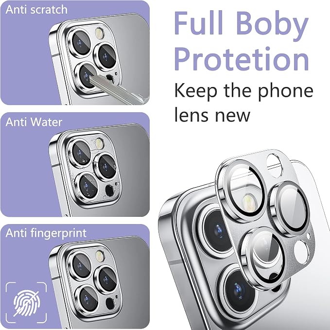 2 Pack Camera Lens Protector for iPhone 16 Pro/iPhone 16 Pro Max, AR Tempered - Image 4
