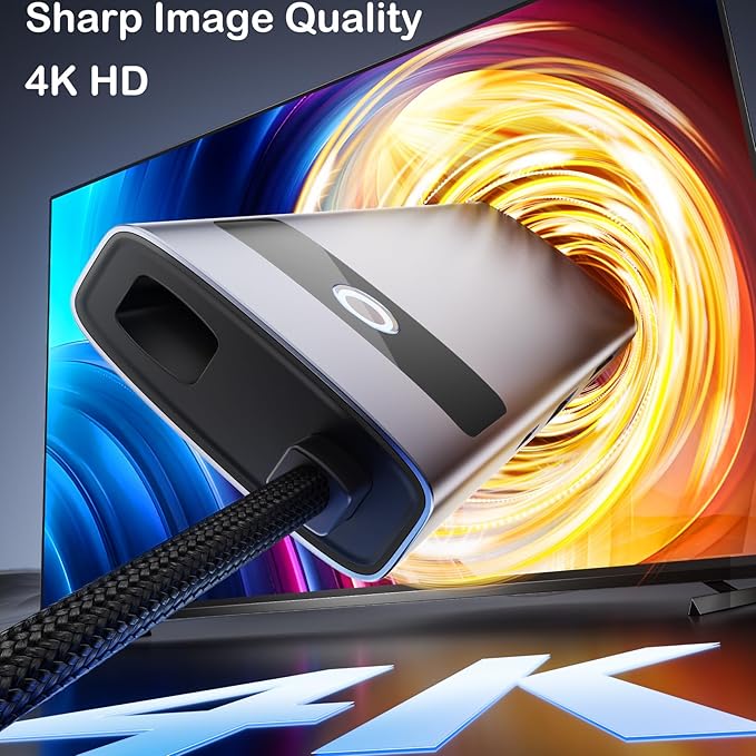 KAGO USB C to Ethernet HDMI Adapter, 8 in 1 Docking Station Hub, USB-A 2.0/3.0 - Image 3