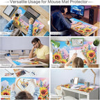Lokigo Sunflower Mouse Pad Desk Pad Large Gaming Mouse Pad Floral Butterfly - Image 8