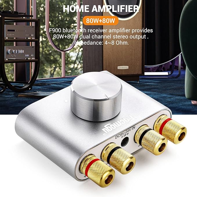 Facmogu F900S 160W Bluetooth 5.0 Mini Amplifier, 80Wx2 2.0CH Audio Power - Image 8