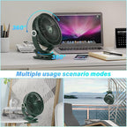 12000mAh Clip on Fan 30H Longest Runtime, 8in Portable Fan Rechargeable - Image 4