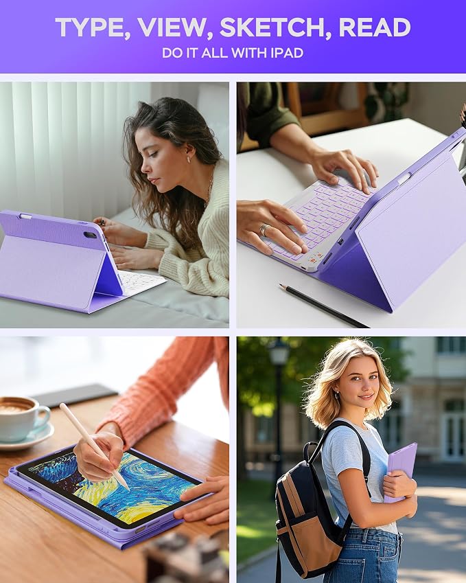 Folio Keyboard Case for iPad 10th Gen 10.9 inch and iPad 11th, Magnetic - Image 7