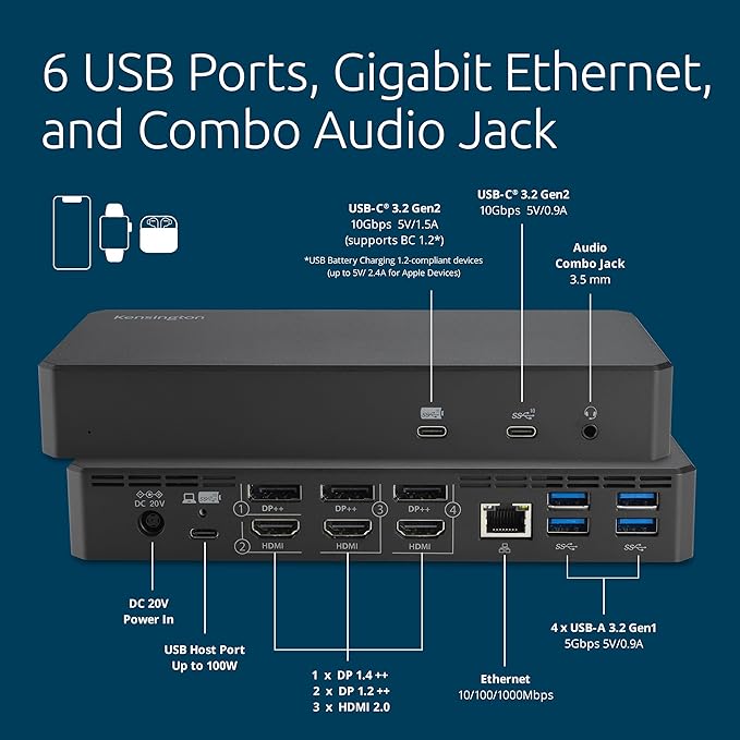 Kensington DisplayLink 4K Docking Station, Triple 4K - Image 3