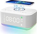 Alarm Clock Speaker Wireless Charger, Digital Alarm Clocks Bedrooms Bluetooth by BroserengyTech
