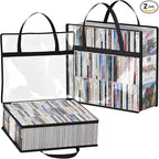 Lifewit CD Storage Bags, Stackable Media Case Bins Portable by Lifewit