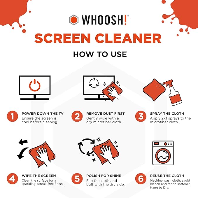 WHOOSH! Screen Shine Pro 16.9 fl oz Refillable TV Screen Cleaner - Image 7