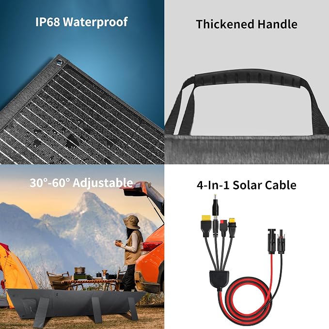 400W Portable Solar Panel for Power Station Generator, 400 Watt Foldable Solar - Image 7