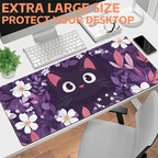 Mouse Pad Large Cat Hiding in The Floral Non-Slip Game Desk Mat - Image 6