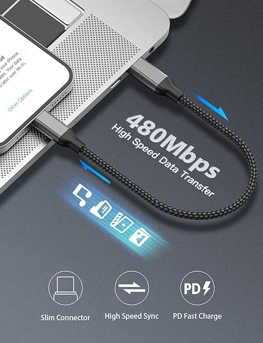6inch USB C to USB C Cable 4Pack, 60W Short USB C Charger Cable, 0.5ft Type C - Image 4