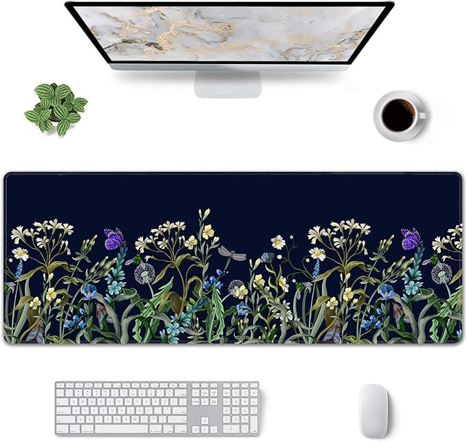 Weeds Flowers Large Mouse Pad, Gaming Keyboard Desk Pad, Extended Mouse Mat - Image 2