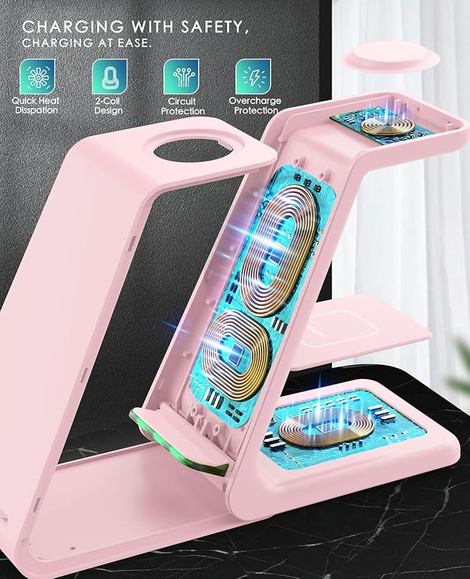 3 in 1 Wireless Charging Station, 2025 Upgraded Fast Desk Charger Station - Image 5