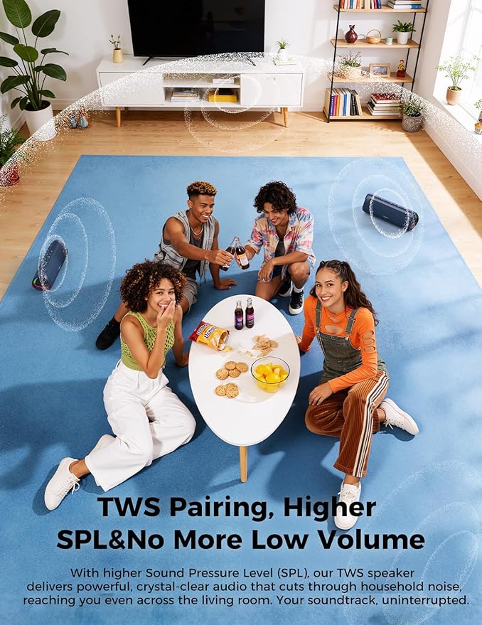 Bluetooth Speaker, 20W HD Sound, Portable Wireless, IPX5 Waterproof, - Image 6