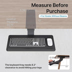 Keyboard Tray Under Desk with Storage Drawer, Height Adjustable Keyboard Tray - Image 3