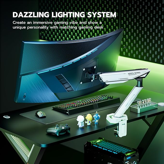 ARES WING RGB Single Monitor Arm Desk Mount - Image 8
