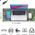 Kawaii Rainy Night Desk Mat Green Plants Gaming Mouse Pad XL, Aesthetic Anime - Image 2
