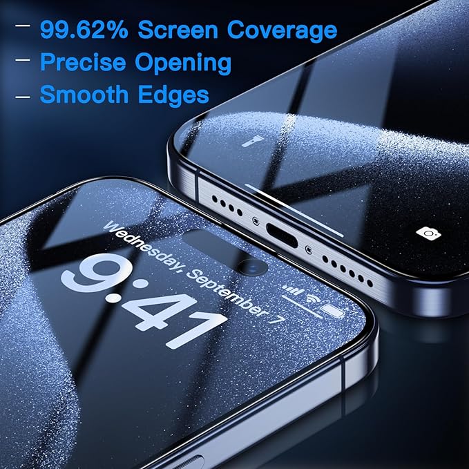 Uyiton Anti-Blue Light for iPhone 15 Pro Max Screen Protector - Image 6