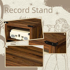Record Player Stand with Vinyl Record Storage, Rustic Brown Record Player Table - Image 6