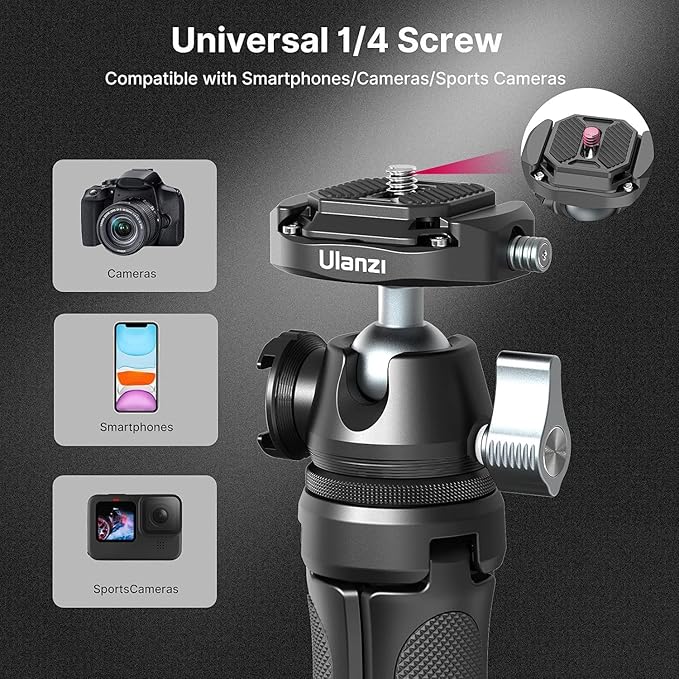 ULANZI Camera Tripod, MT-46 Aluminum Alloy Phone Tripod - Image 3