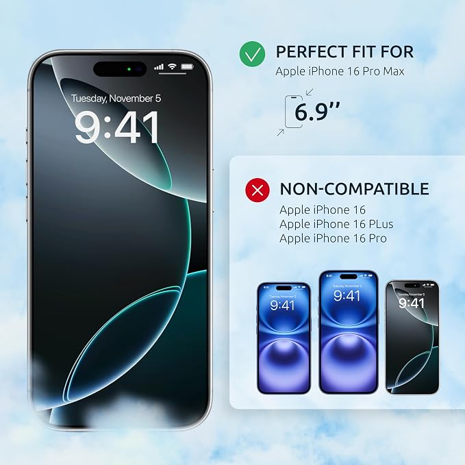 Screen Protector for iPhone 16 Pro Max – USA Flag & Black Frame Design - Image 2