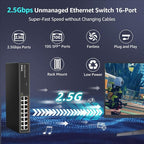 YuanLey 16 Port 2.5GB Umanaged Ethernet Switch, 16 x 2.5G Base-T Ports - Image 2