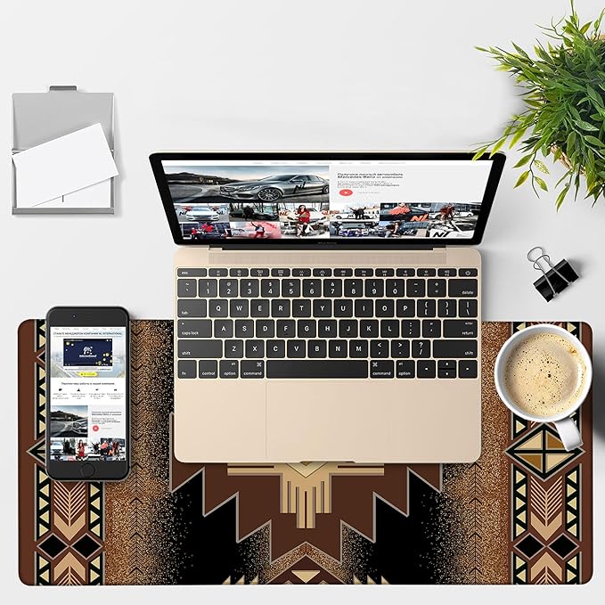 Large Mouse Pad Aztec Pattern Gaming Desk Pad Computer Keyboard Non-Slip - Image 4