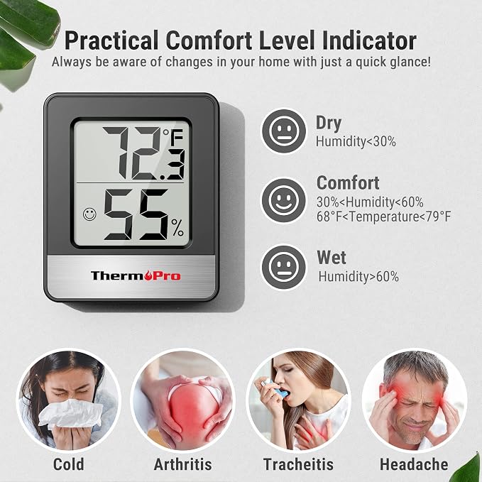 ThermoPro TP49 3 Pieces Digital Hygrometer Indoor Thermometer Humidity Meter - Image 3