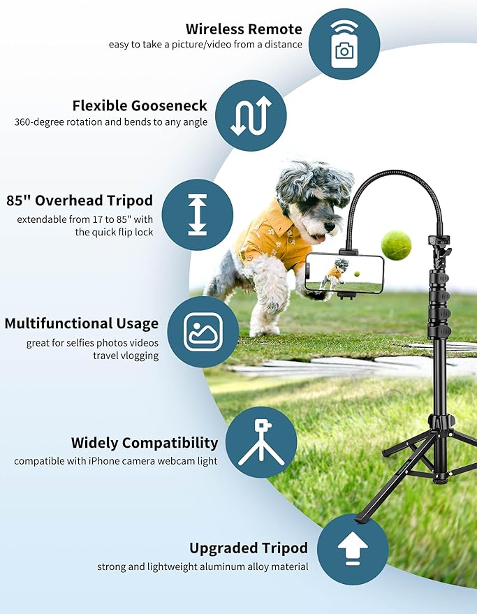 Phone Tripod, Aluminum Tripods Stand - Image 5