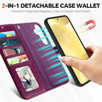 TUCCH Case Wallet for Galaxy S25 Plus, 2 in 1 Magnetic PU Leather Wrist Strap - Image 3