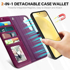 TUCCH Case for Galaxy S25, 2 in 1 Magnetic PU Leather Wallet Case Wrist Strap - Image 3