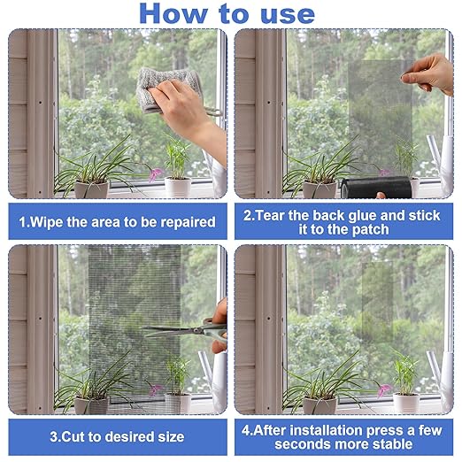 Extra Wide 5 inch x 20 ft Window Screen Tape Mesh Repair Strong Adhesive - Image 5