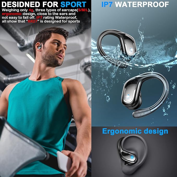 Wireless Earbud, 75Hrs Bluetooth 5.4 Headphones IP7 Waterproof - Image 4