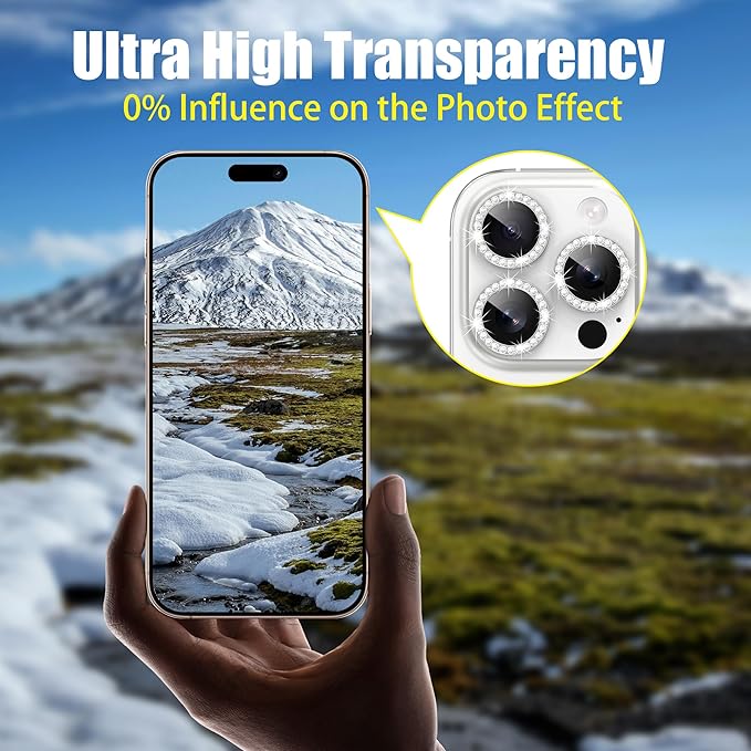 AGVEE 3+3 6 Pack for iPhone 16 Pro 6.3" / 16 Pro Max 6.9" Camera Lens Cover - Image 6