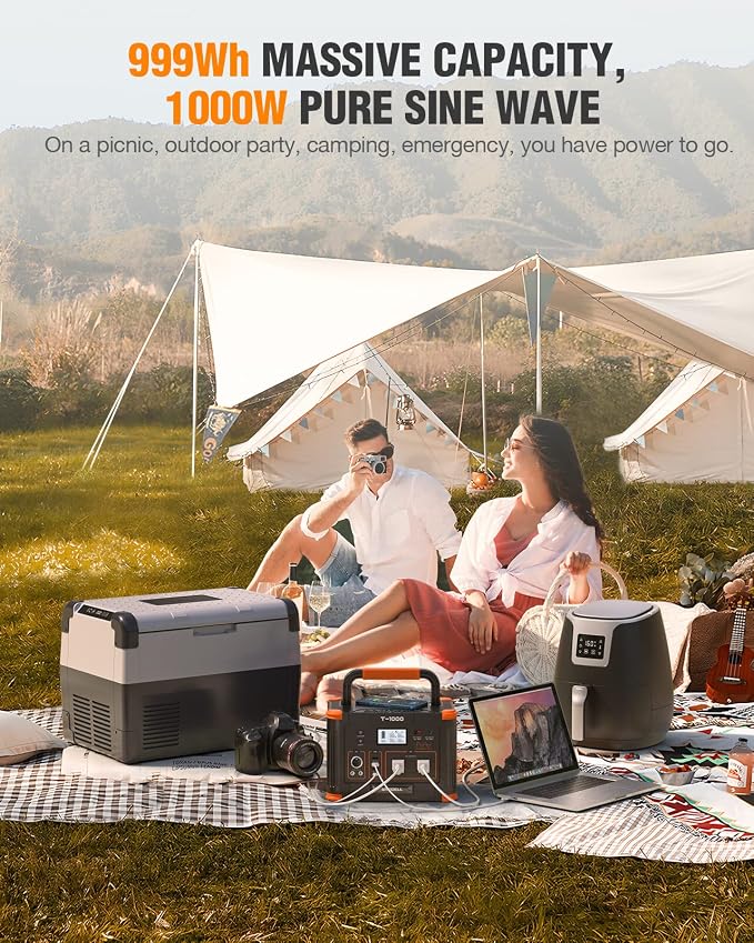 Portable Power Station 1000W, GRECELL 999Wh Solar Generator - Image 4