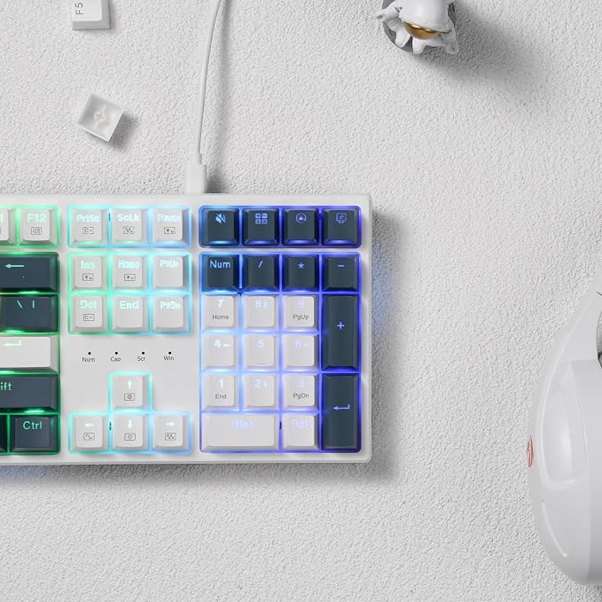 Redragon K668 RGB Gaming Keyboard, 108 Keys Wired Mechanical Keyboard w/Extra 4 - Image 8