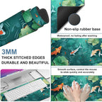 Colorful Koi Fish Gaming Mouse Pad 3mm Thick Stitched Edge Waterproof Non-Slip - Image 2