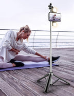 53'' Selfie Stick Tripod with Light, Extendable Selfie Stick with Remote - Image 9