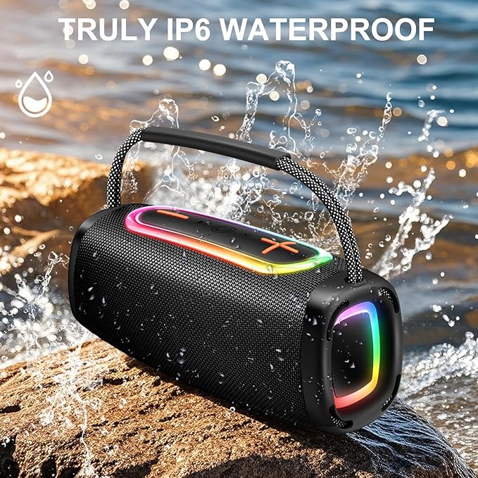 Bluetooth Speaker 60W, 36H Playtime 6000mAh BT5.4 Portable Wireless Speaker - Image 4