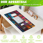 Large Gaming Mouse Pad for Desk, Bookshelves Full of Books Desk Mat, Colorful - Image 4