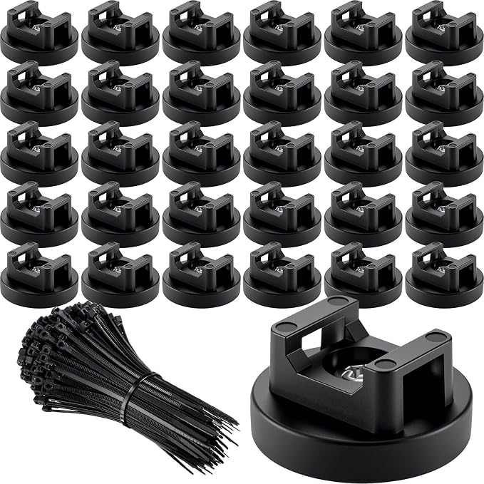 Yookeer 180 Pieces Magnetic Zip Tie Mount Multipurpose Cable Holder Magnets by Yookeer