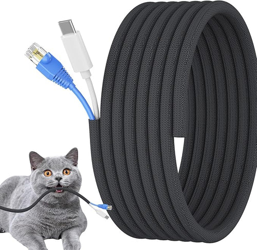 3/8 inch Cord Protectors from Pets No Chew, 10ft Wire Protector Cord Covers by Wengus