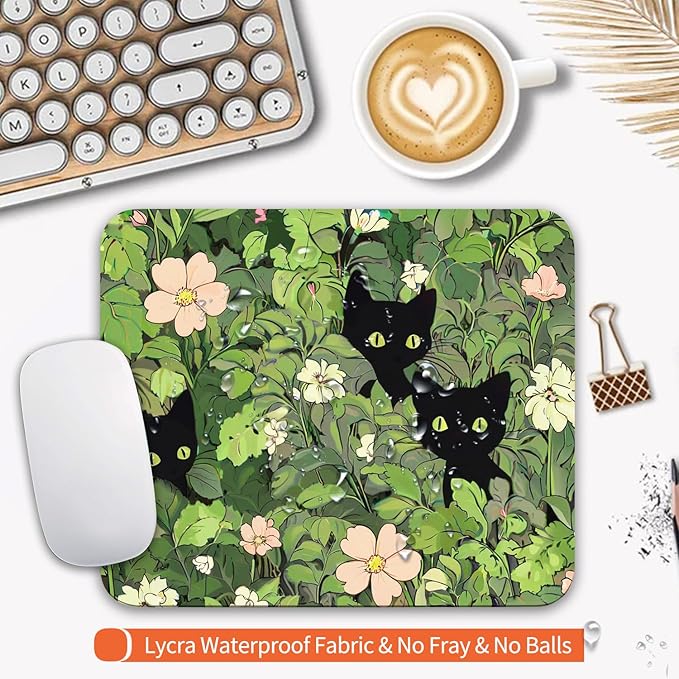 Square Mouse Pad Cute Cats, Personalized Premium-Textured Custom Mouse Mat - Image 3